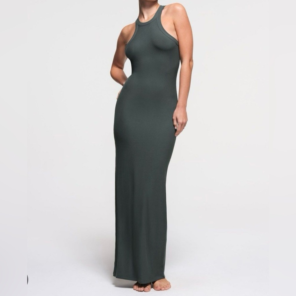 SKIMS SOFT LOUNGE LONG TANK DRESS | DEEP SEA